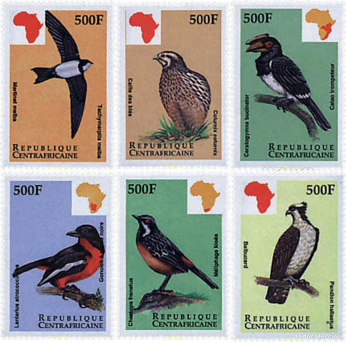 Selos: 60552 MNH CENTROAFRICANA 1999 PAJAROS DE AFRICA
