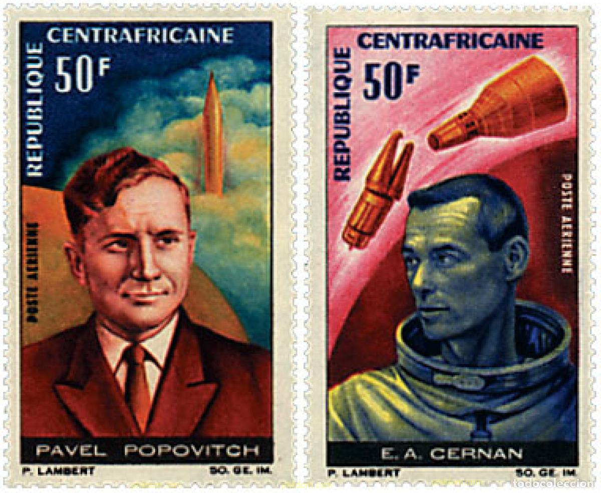 Sellos: 50703 MNH CENTROAFRICANA 1966 ASTRONAUTAS