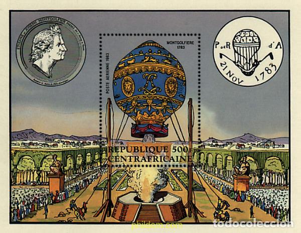 Sellos: 118731 MNH CENTROAFRICANA 1983 200 ANIVERSARIO DE LA PRIMERA ASCENSION EN GLOBO