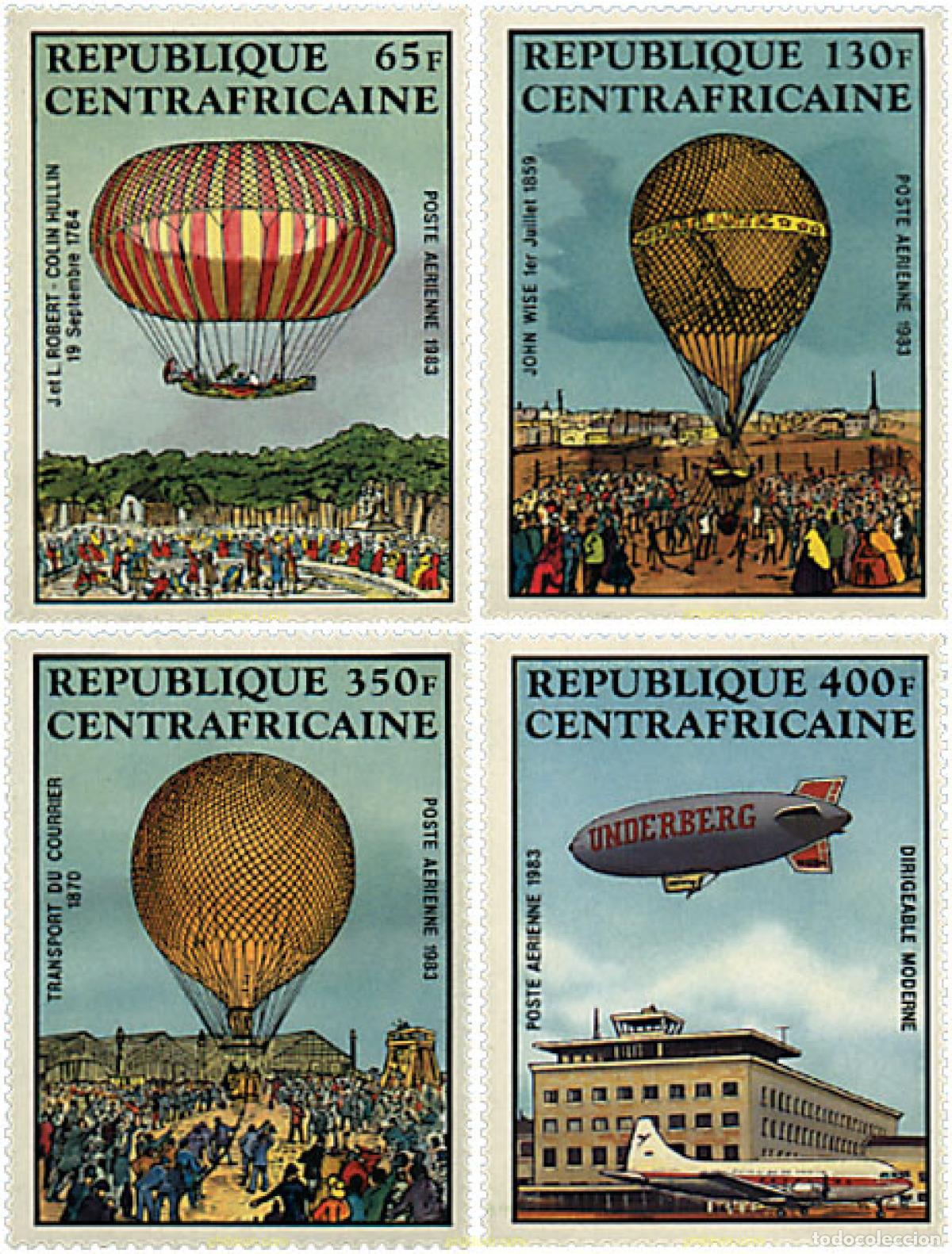 Sellos: 197415 MNH CENTROAFRICANA 1983 200 ANIVERSARIO DE LA PRIMERA ASCENSION EN GLOBO