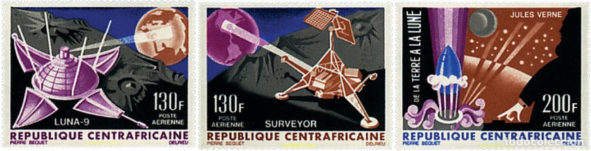 Sellos: 50701 MNH CENTROAFRICANA 1966 CONQUISTA DE LA LUNA