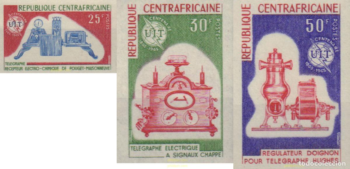 Sellos: 578487 MNH CENTROAFRICANA 1965 CENTENARIO DE LA UNION INTERNACIONAL DE TELECOMUNICACIONES