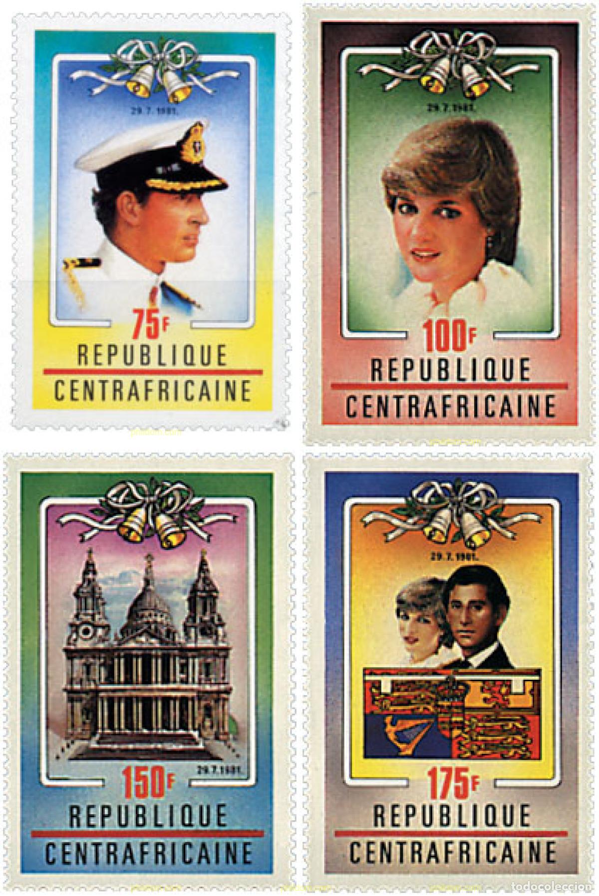 Sellos: 157648 MNH CENTROAFRICANA 1981 BODA DEL PRINCIPE CARLOS Y LADY DIANA SPENCER