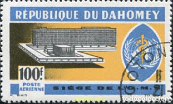 Sellos: 668393 USED DAHOMEY 1966 INAUGURACION DE LA SEDE DE LA ORGANIZACION MUNDIAL DE LA SALUD (OMS)