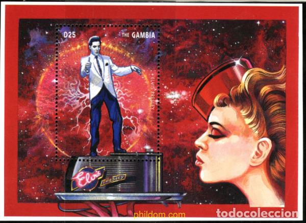 Sellos: 316985 MNH GAMBIA 1995 HISTORIA DEL ROCK AND ROLL. CENTENARIO DEL CINE