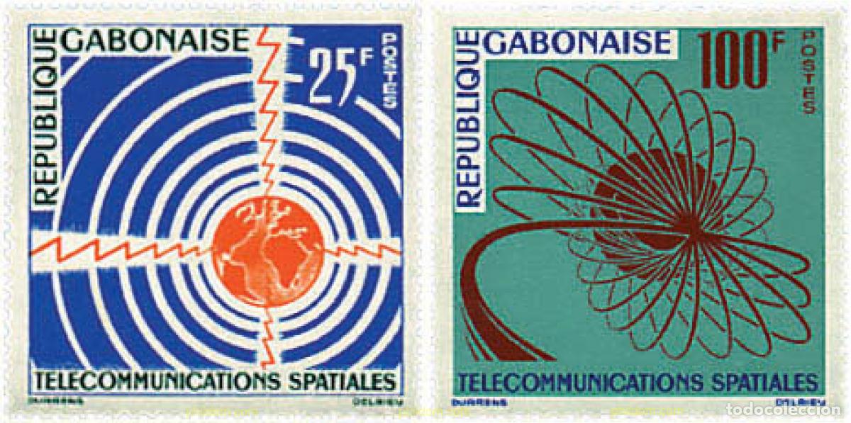 Sellos: 140713 MNH GABON 1963 TELECOMUNICACIONES ESPACIALES