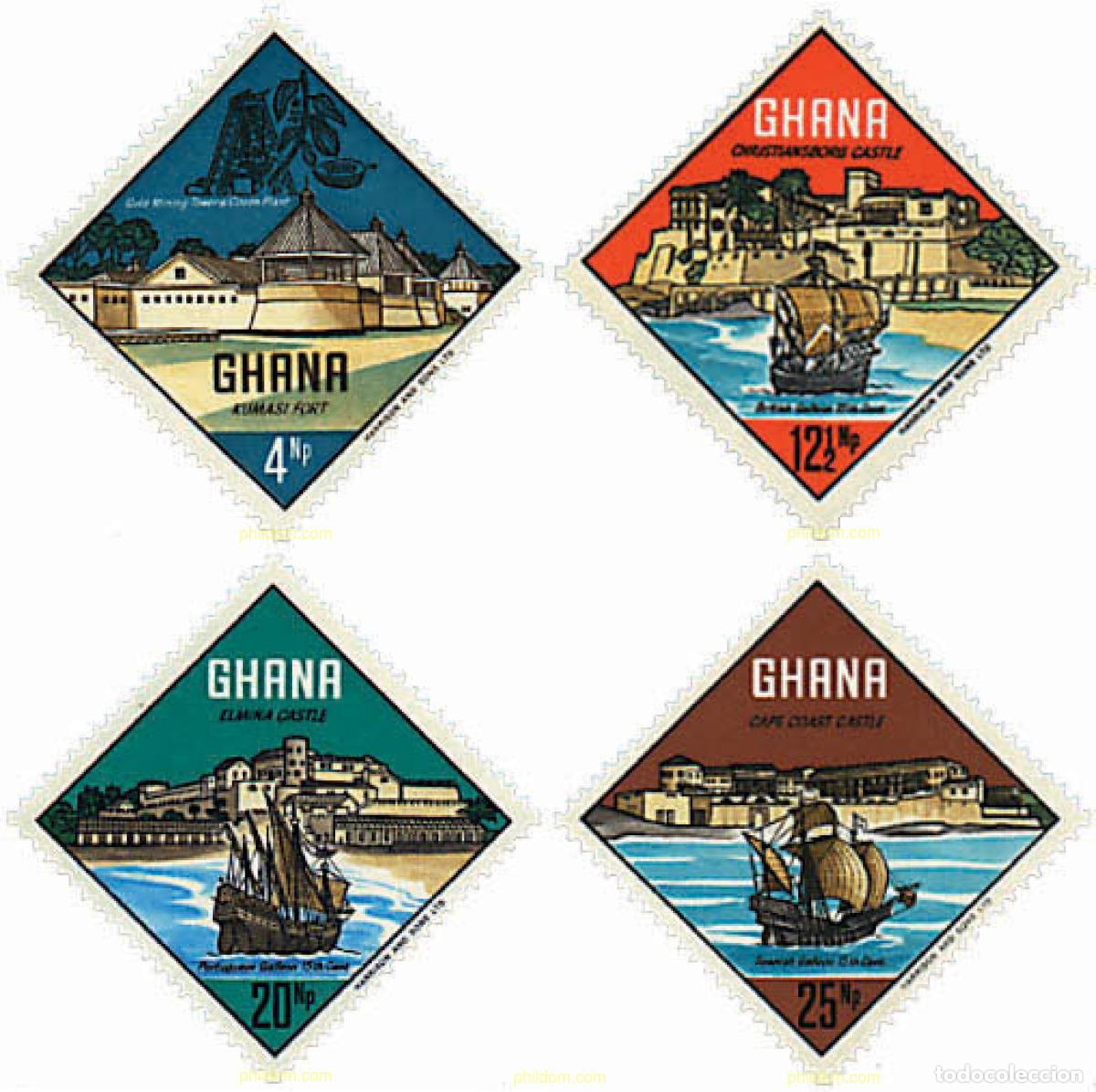 Sellos: 211237 MNH GHANA 1967 FORTALEZAS Y CARABELAS