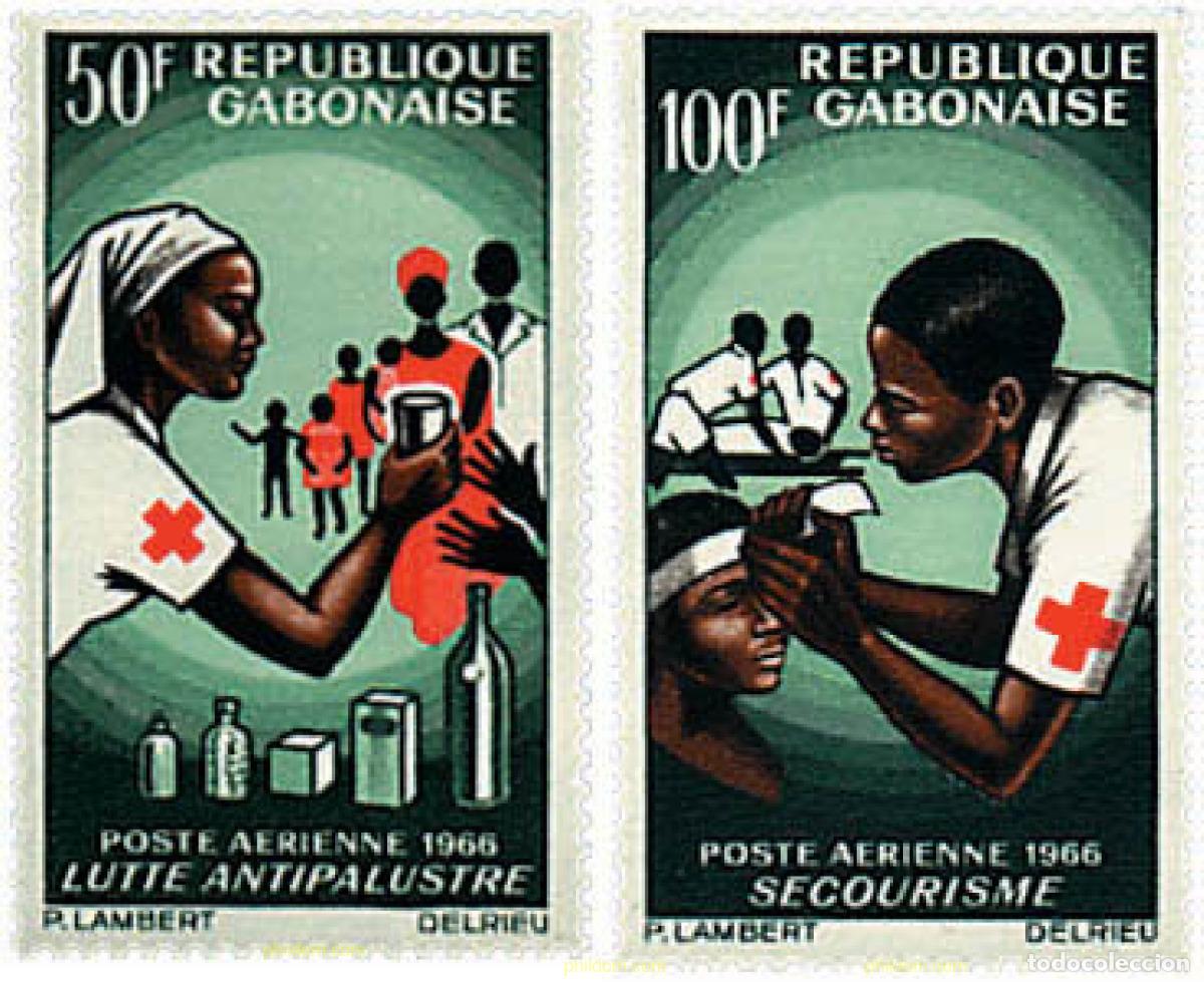 Sellos: 72881 MNH GABON 1966 CRUZ ROJA NACIONAL