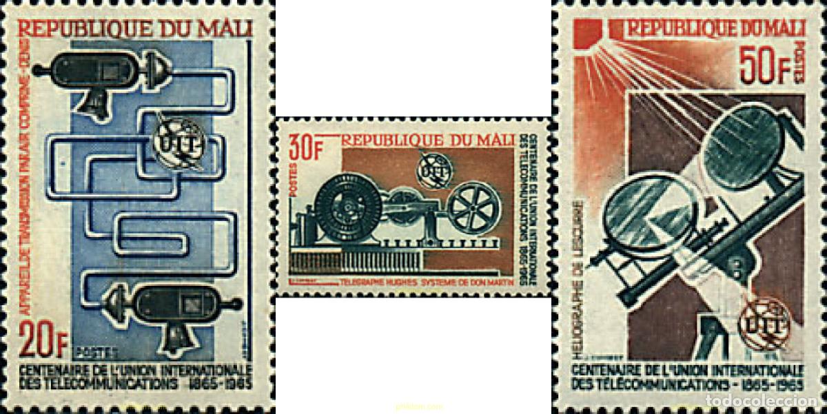 Sellos: 221960 MNH MALI 1965 CENTENARIO DE LA UNION INTERNACIONAL DE TELECOMUNICACIONES