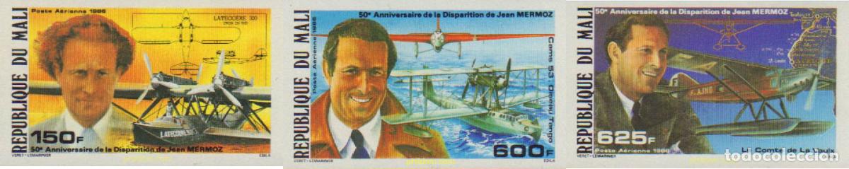 Sellos: 204893 MNH MALI 1986 50 ANIVERSARIO DE LA MUERTE DE JEAN MERMOZ