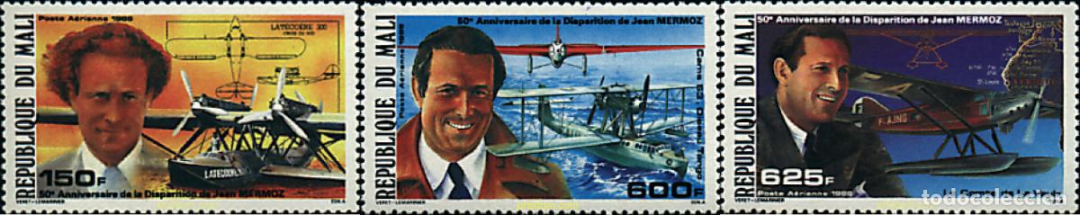 Sellos: 221949 MNH MALI 1986 50 ANIVERSARIO DE LA MUERTE DE JEAN MERMOZ