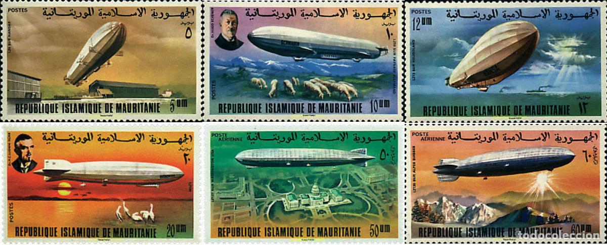 Sellos: 48924 MNH MAURITANIA 1976 75 ANIVERSARIO DEL ZEPPELIN