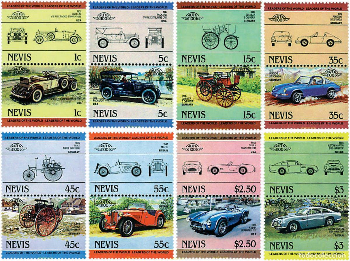 Sellos: 6837 MNH NEVIS 1984 AUTOMOVILES