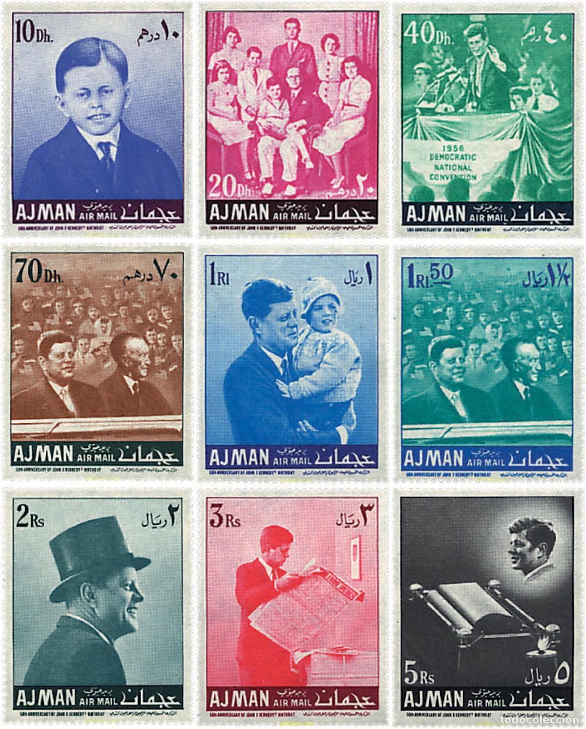Sellos: 34617 MNH AJMAN 1967 50 ANIVERSARIO DE J. F. KENNEDY