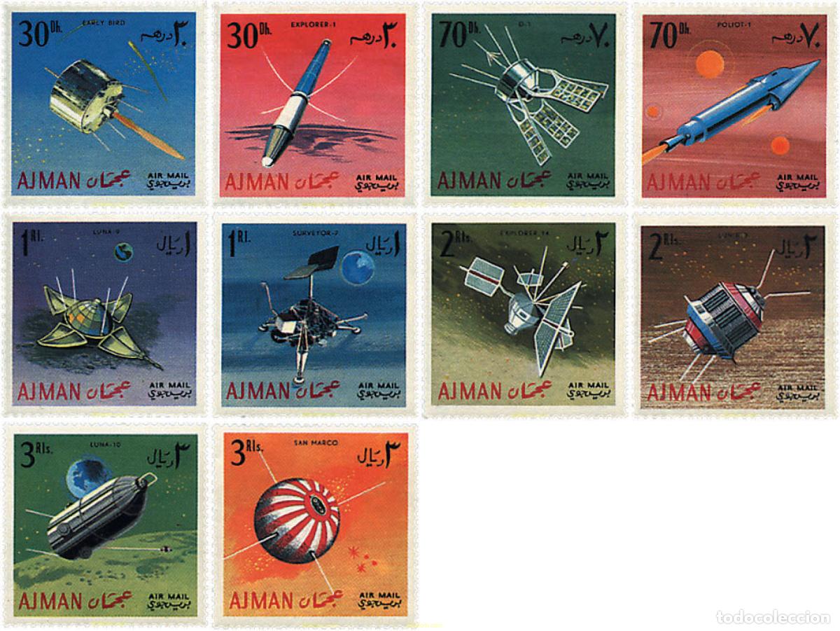 Sellos: 181038 MNH AJMAN 1968 EXPLORACION DEL ESPACIO