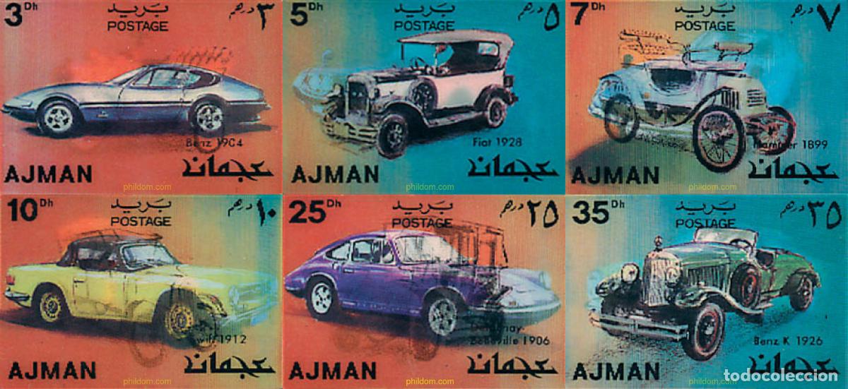 Sellos: 575399 MNH AJMAN 1972 AUTOMOVILES ANTIGUOS Y MODERNOS