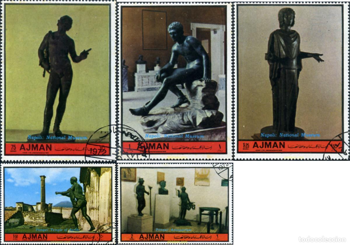 Sellos: 352156 USED AJMAN 1972 ESCULTURAS