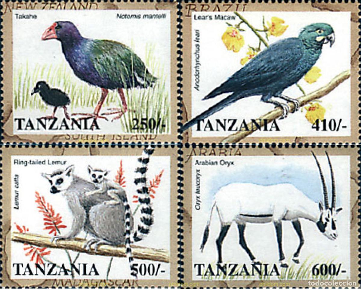 Sellos: 92217 MNH TANZANIA 1998 FAUNA Y FLORA DEL MUNDO