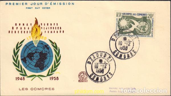 Sellos: 368964 MNH COMORES 1958 10 ANIVERSARIO DE LOS DERECHOS HUMANOS