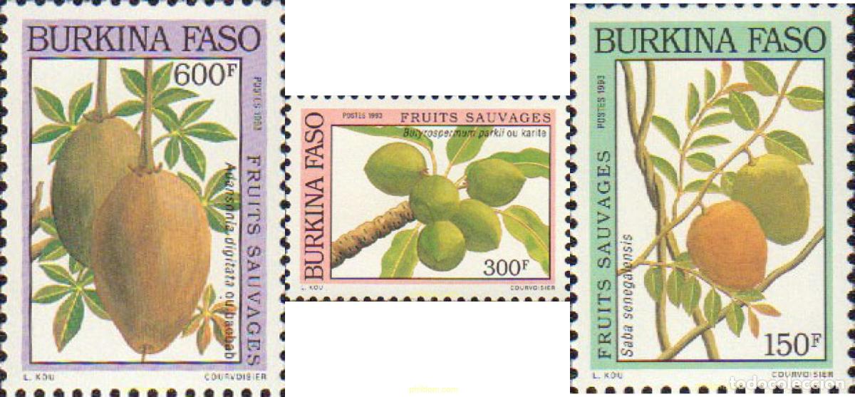 Sellos: 204934 MNH BURKINA FASO 1993 FRUTOS AFRICANOS