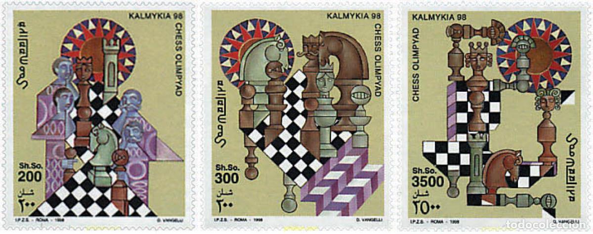 Sellos: 76632 MNH SOMALIA 1998 KALMYKIA 98. OLIMPIADA DE AJEDREZ