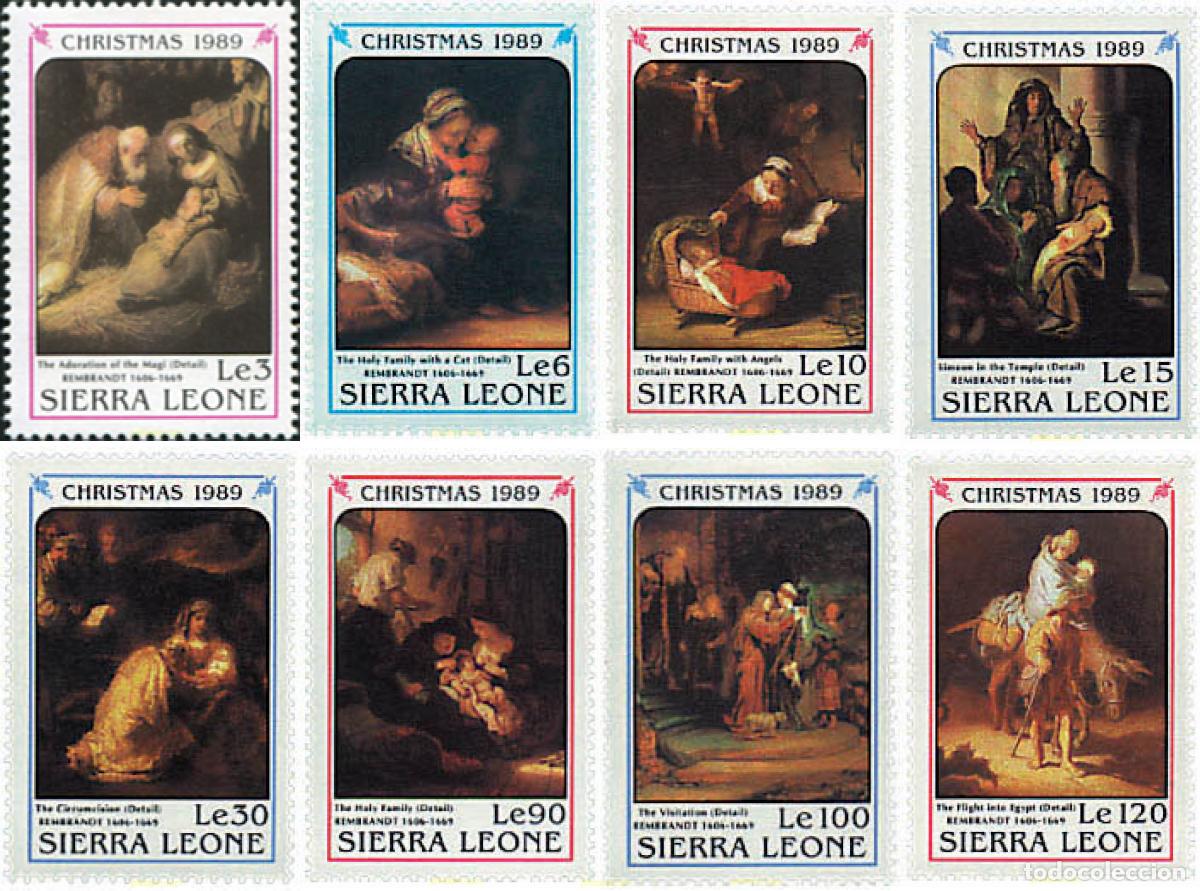 Sellos: 92106 MNH SIERRA LEONA 1989 NAVIDAD. PINTURAS DE REMBRANDT