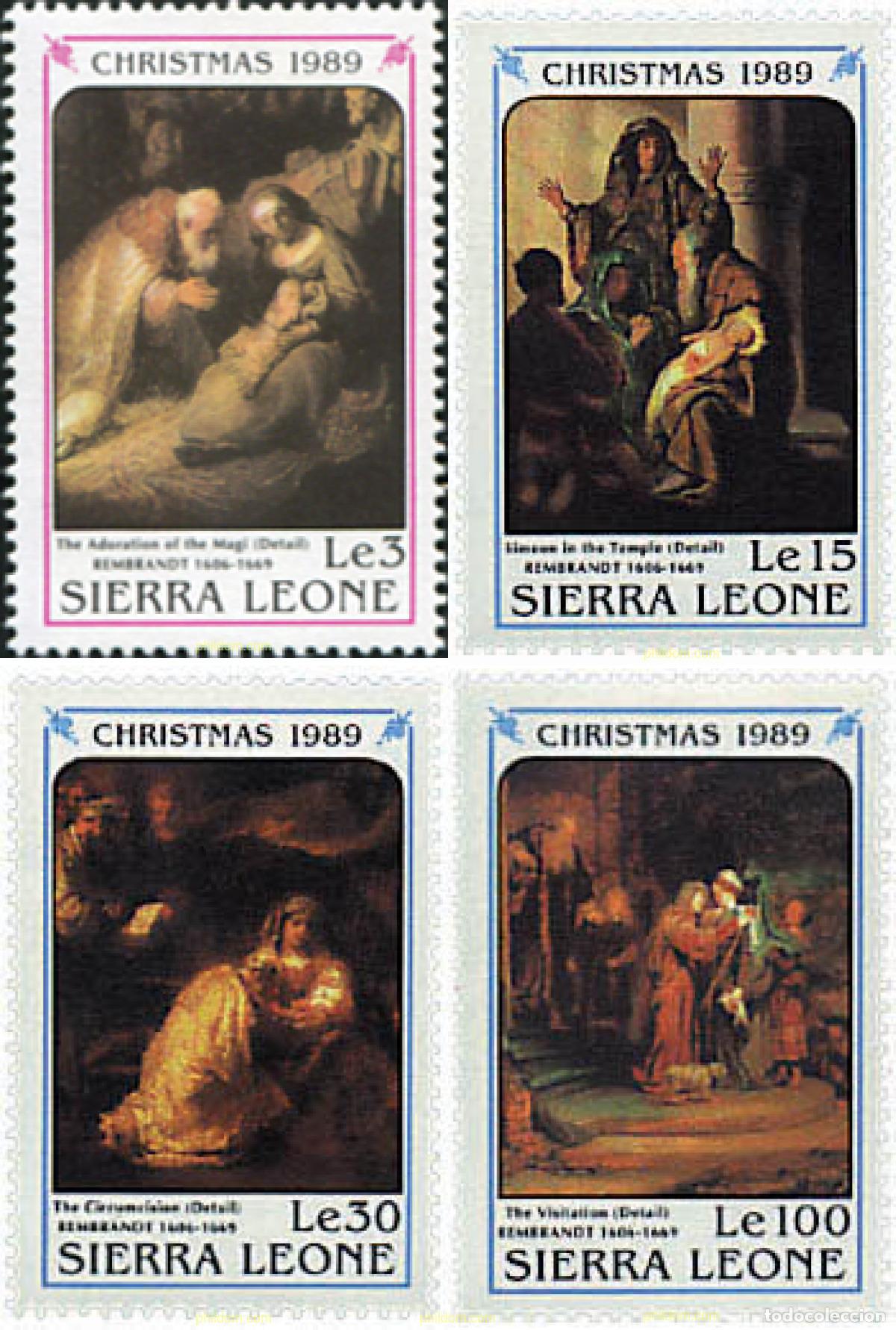 Sellos: 361973 MNH SIERRA LEONA 1989 NAVIDAD. PINTURAS DE REMBRANDT
