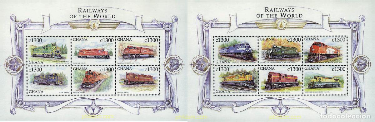 Sellos: 318098 MNH GHANA 1999 TRENES DEL MUNDO