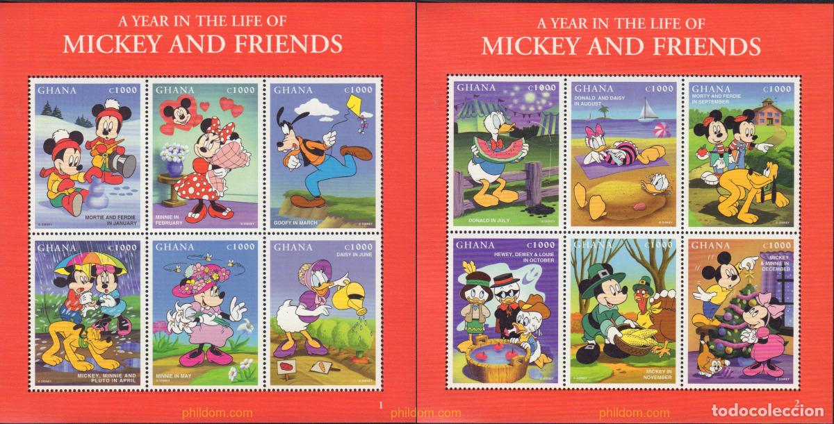 Sellos: 108580 MNH GHANA 1998 UN A&Ntilde;O CON MICKEY Y SUS AMIGOS