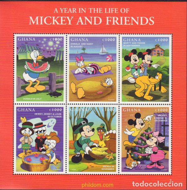 Sellos: 279203 MNH GHANA 1998 UN A&Ntilde;O CON MICKEY Y SUS AMIGOS