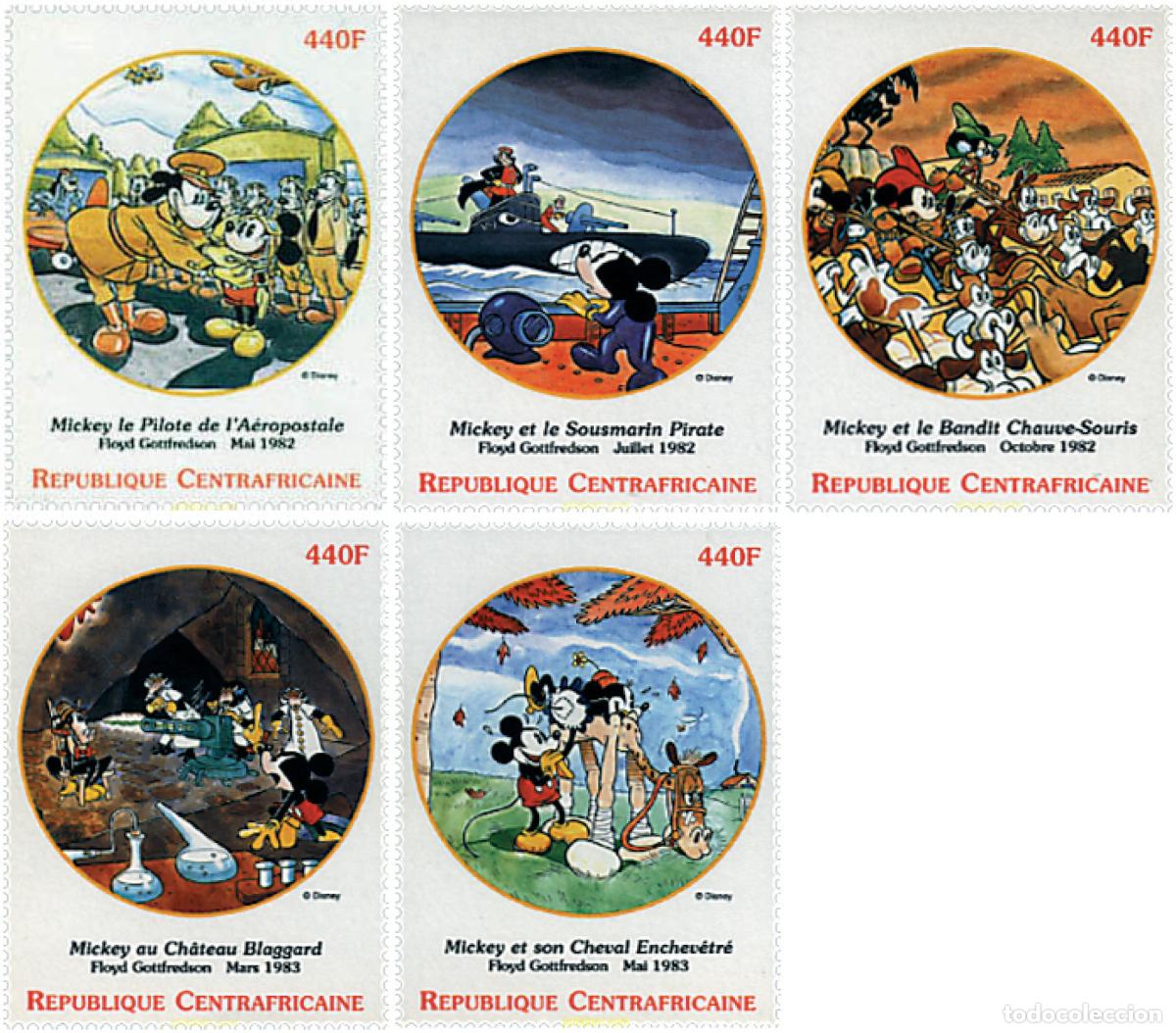 Sellos: 584495 MNH CENTROAFRICANA 1999 70 ANIVERSARIO DE MICKEY MOUSE