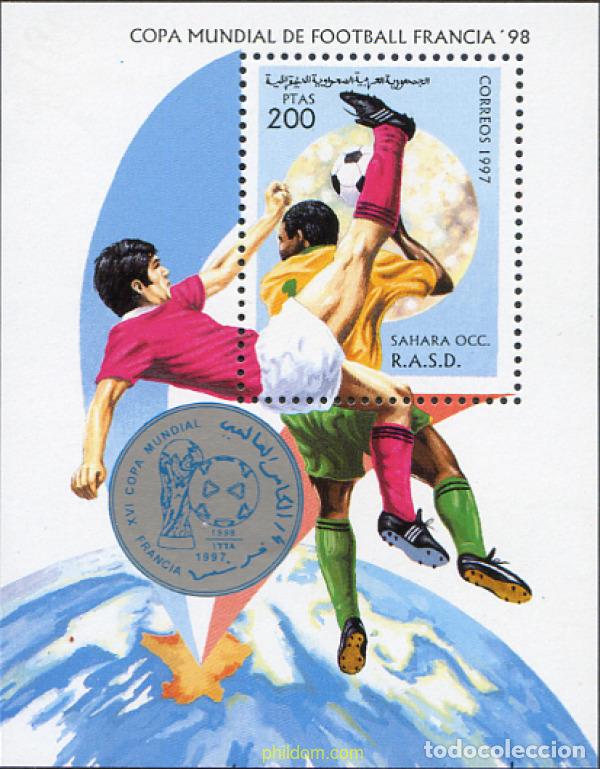 Sellos: 231322 MNH REPUBLICA ARABE SAHAURI DEMOCRATICA 1998 COPA DEL MUNDO DE FUTBOL. FRANCIA-98