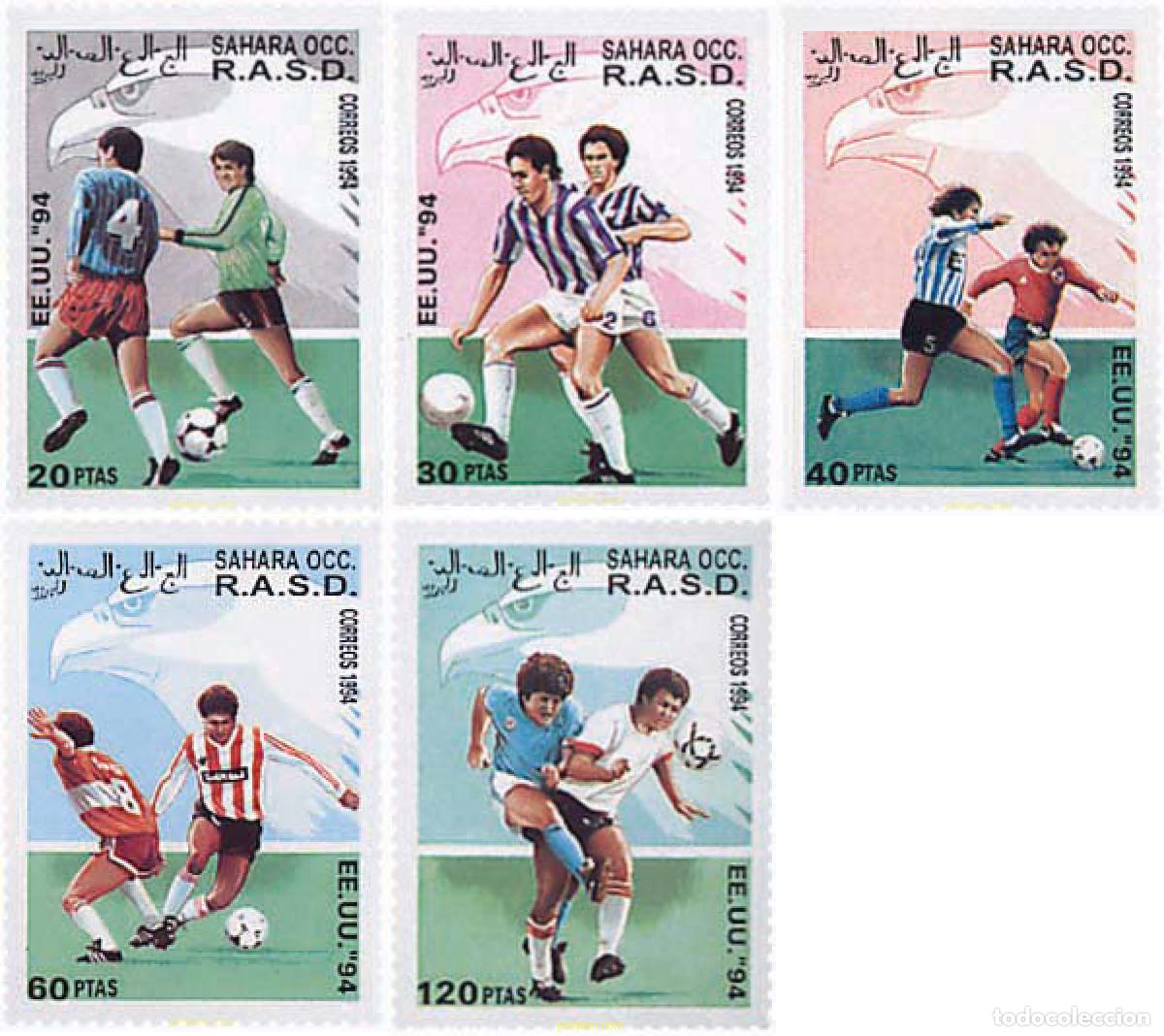 Sellos: 231340 MNH REPUBLICA ARABE SAHAURI DEMOCRATICA 1994 COPA DEL MUNDO DE FUTBOL. USA-94