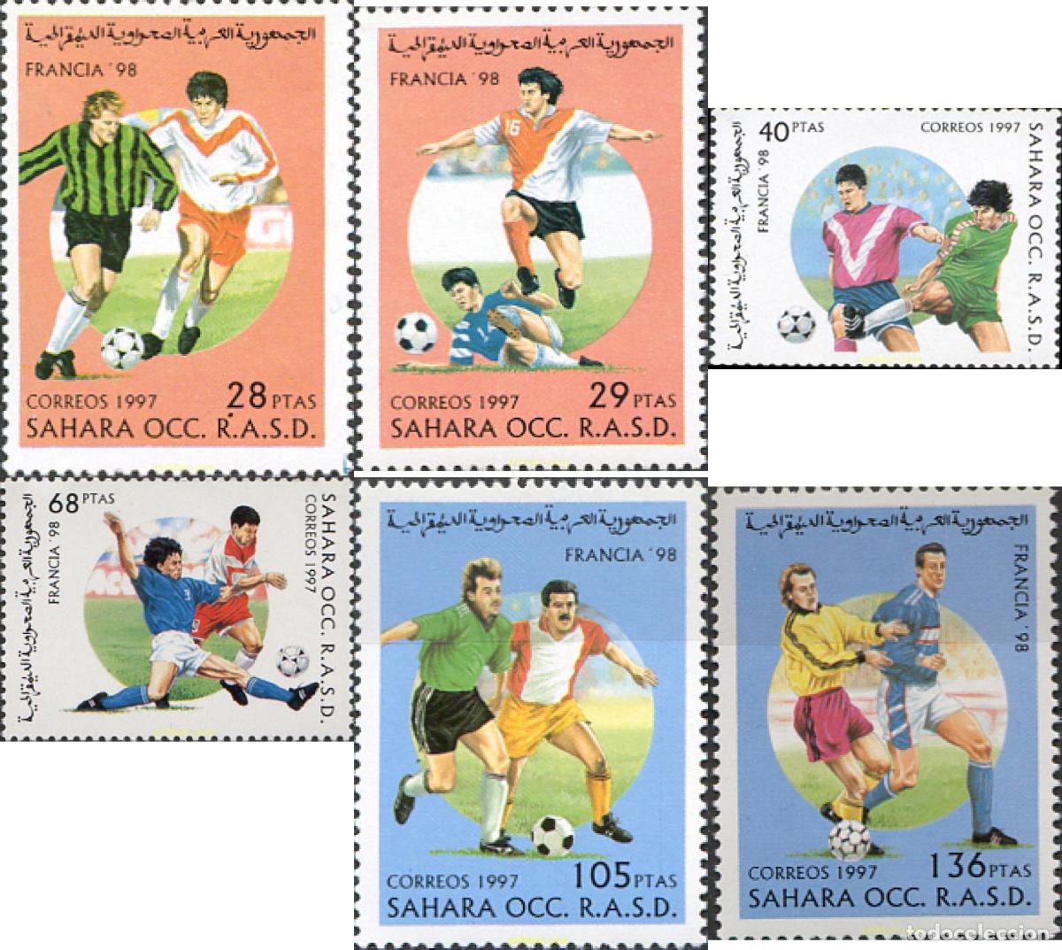 Sellos: 231326 MNH REPUBLICA ARABE SAHAURI DEMOCRATICA 1998 COPA DEL MUNDO DE FUTBOL. FRANCIA-98