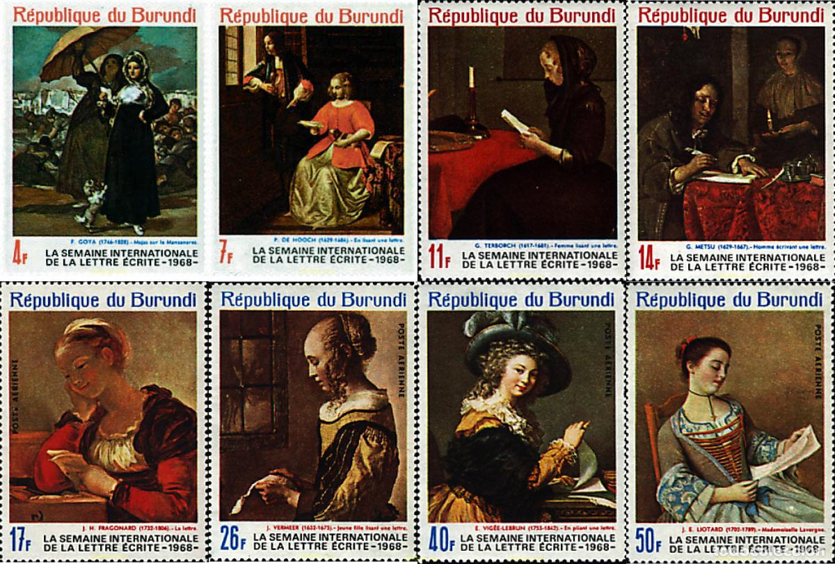 Sellos: 73309 MNH BURUNDI 1968 SEMANA INTERNACIONAL DE LA CARTA