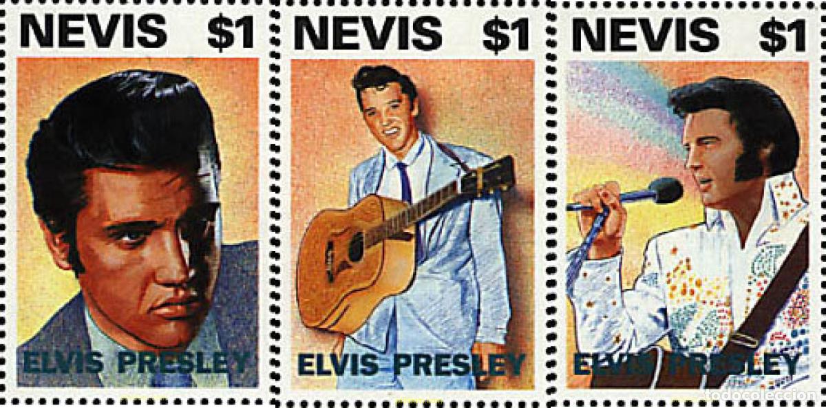 Sellos: 37559 MNH NEVIS 1993 15 ANIVERSARIO DE LA MUERTE DE ELVIS PRESLEY