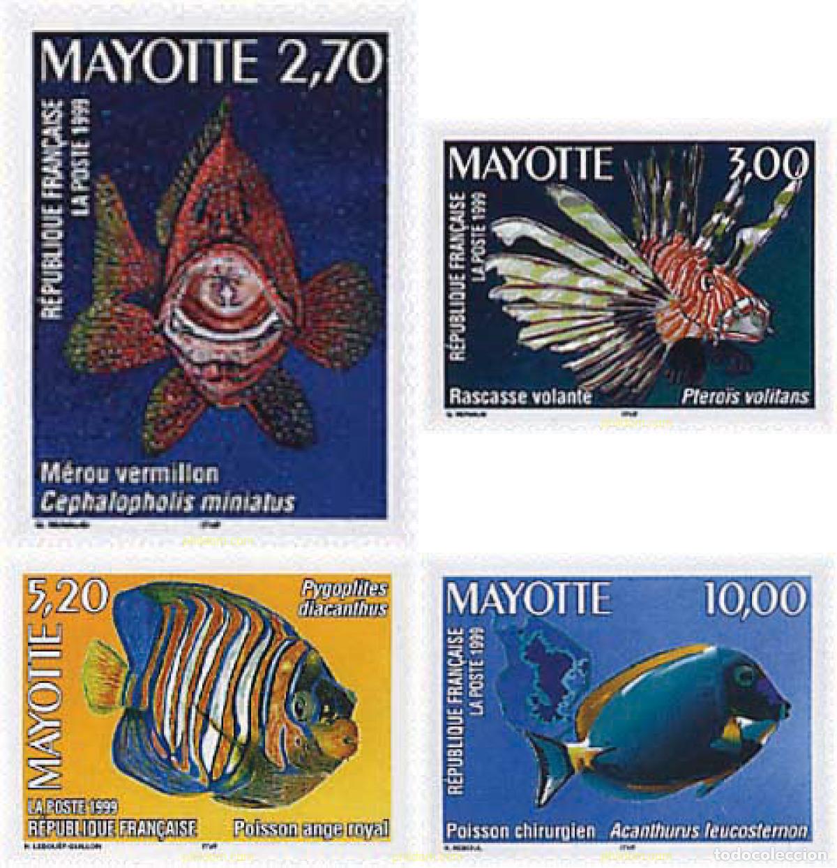 Sellos: 37640 MNH MAYOTTE 1999 PECES DEL LAGO DE MAYOTTE