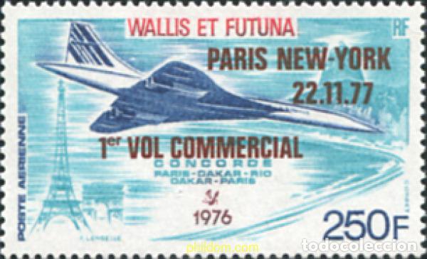 Sellos: 575568 MNH WALLIS Y FUTUNA 1977 PRIMER VUELO CONCORDE PARIS-NUEVA YORK