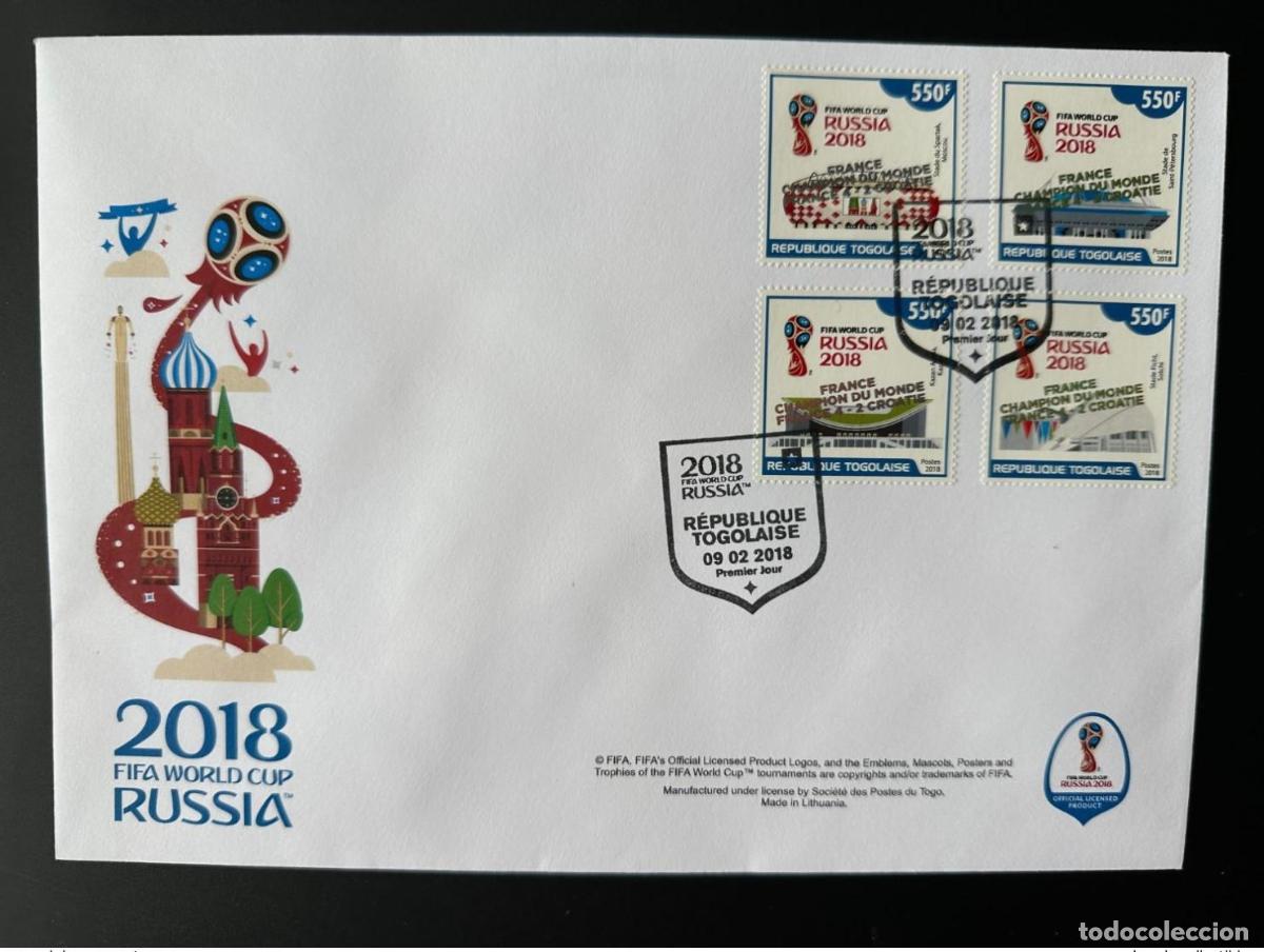 Sellos: Togo 2018 Mi.? FDC surch ovpt FRANCIA CAMPEONA de la Copa del Mundo Rusia Soccer 4v