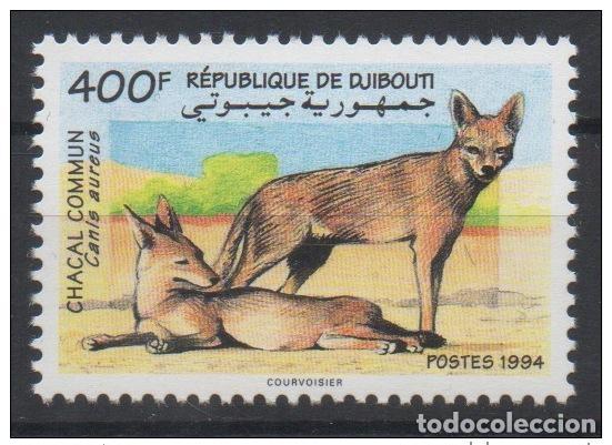 Sellos: Yibuti 1994 Mi. 604 ** nueve MNH Fauna de chacales comunes Goldschakal RARO