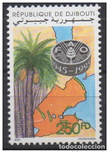 Sellos: Djibouti 1995 Mi. 617 nine MNH FAO 1945 - WFO palmera &iexcl;Tarjeta RARA!