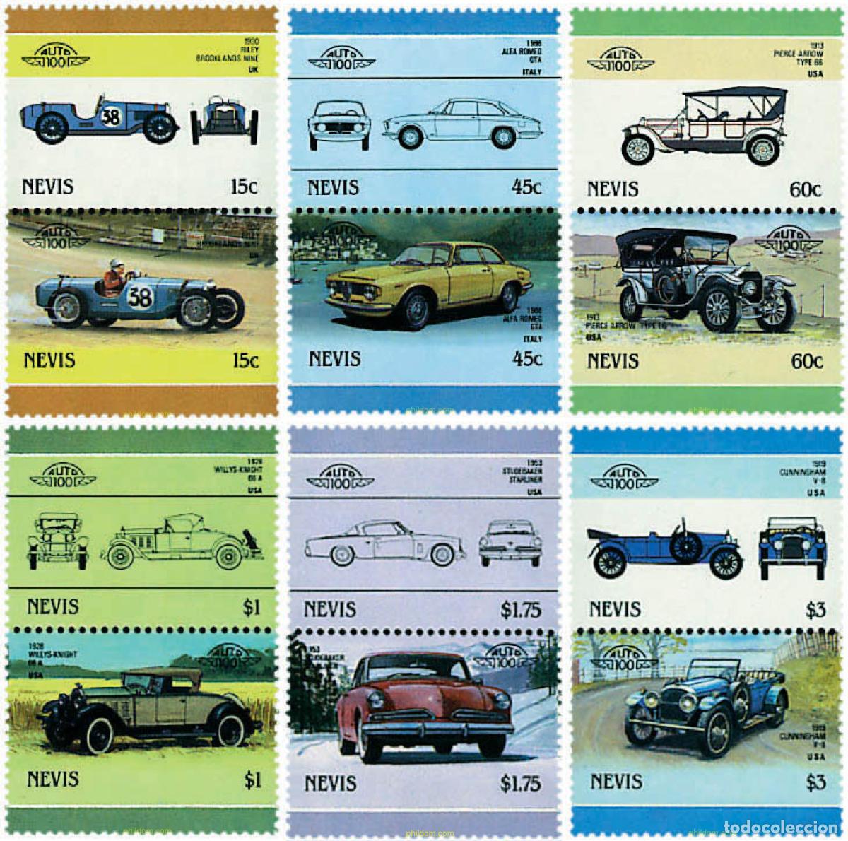 Sellos: 5919 MNH NEVIS 1986 AUTOMOVILES
