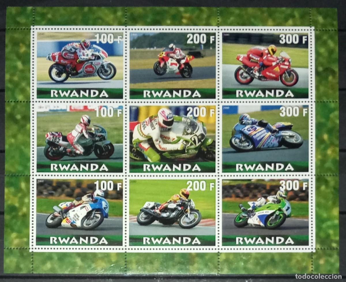 Selos: RWANDA 2000 SHEET MNH MOTORSPORT MOTORCYCLING MOTOCICLISMO MOTOCICLETAS MOTORCYCLES DEPORTES SPORTS