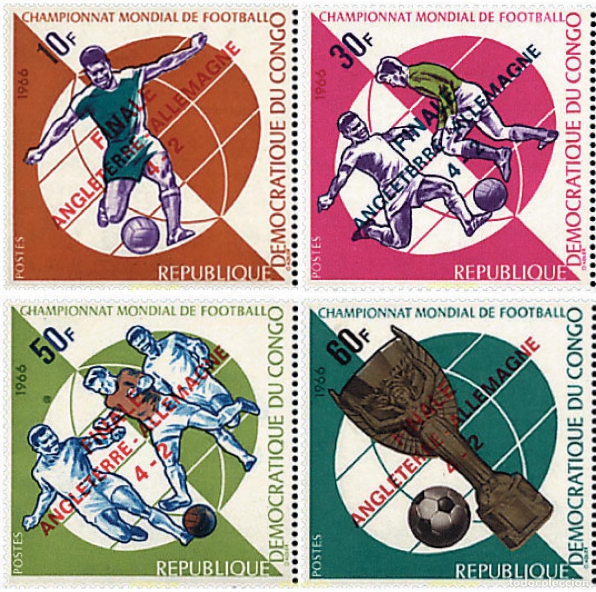 Sellos: 207997 MNH CONGO EX-BELGA 1966 COPA DEL MUNDO DE FUTBOL. INGLATERRA-66
