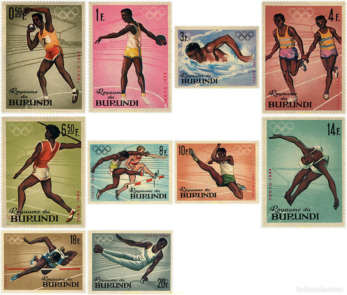 Sellos: 73268 MNH BURUNDI 1964 18 JUEGOS OLIMPICOS VERANO TOKIO 1964