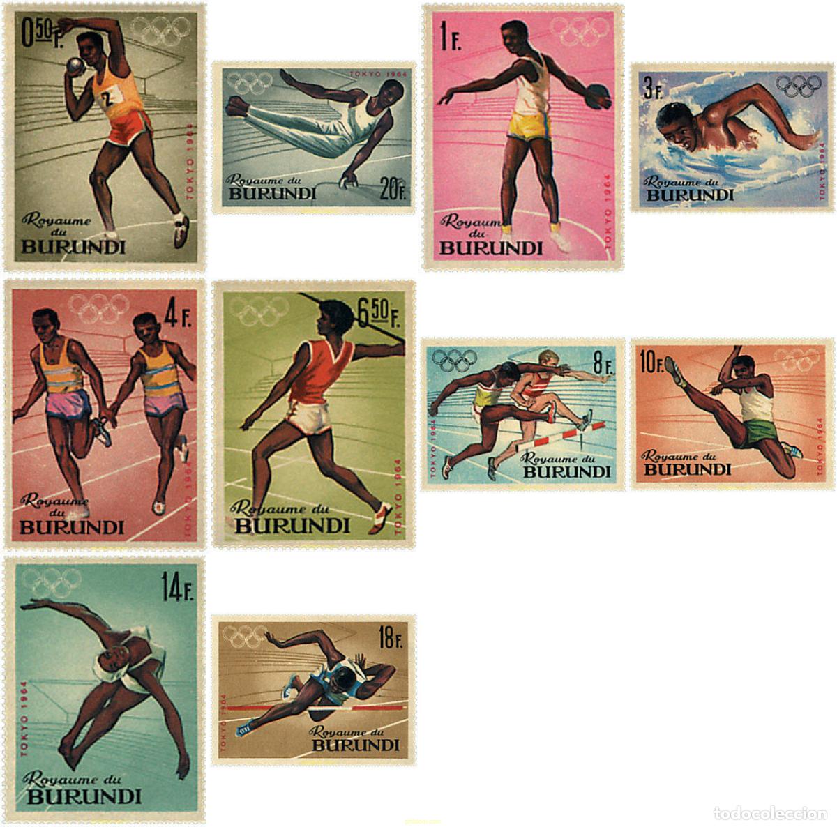 Sellos: 228902 HINGED BURUNDI 1964 18 JUEGOS OLIMPICOS VERANO TOKIO 1964