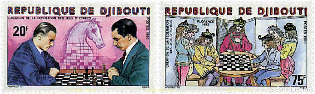 Sellos: 30628 MNH DJIBOUTI 1980 FUNDACION DE LA FEDERACION DE AJEDREZ
