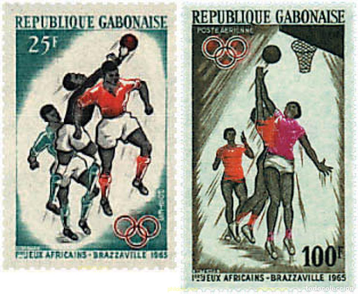 Timbres: 269026 HINGED GABON 1965 JUEGOS AFRICANOS EN BRAZAVILLE