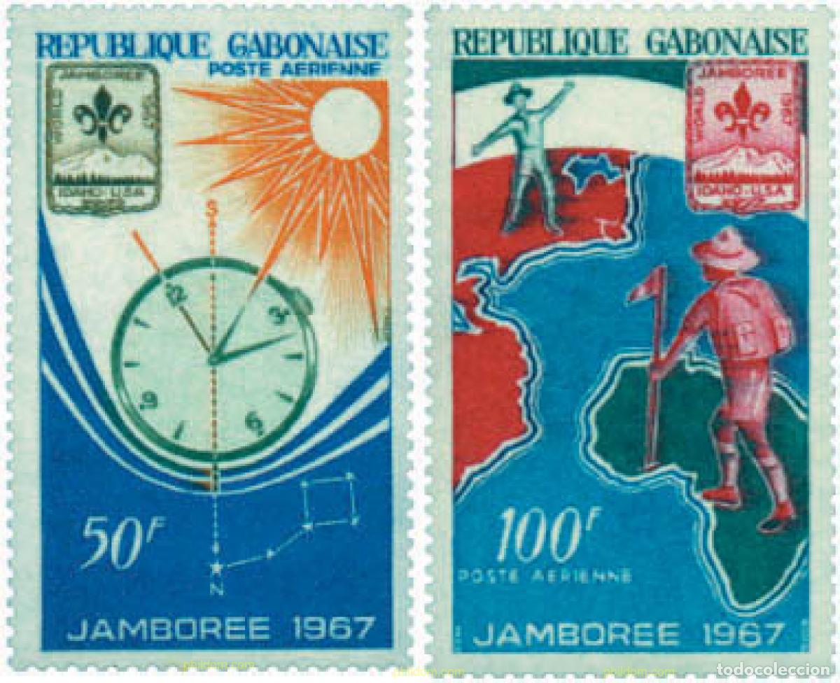 Timbres: 42631 MNH GABON 1967 12 JAMBOREE MUNDIAL EN IDAHO