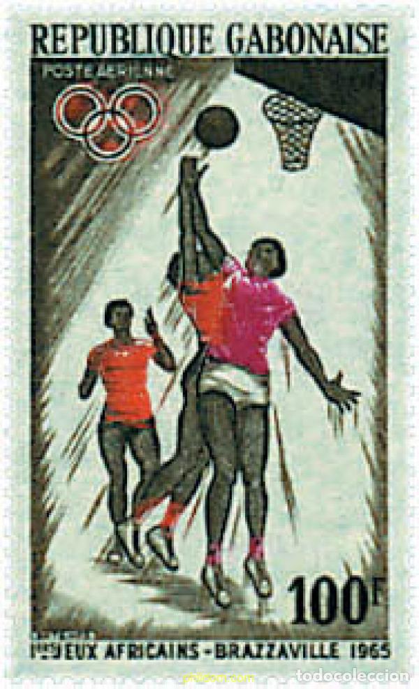 Timbres: 344389 MNH GABON 1965 JUEGOS AFRICANOS EN BRAZAVILLE